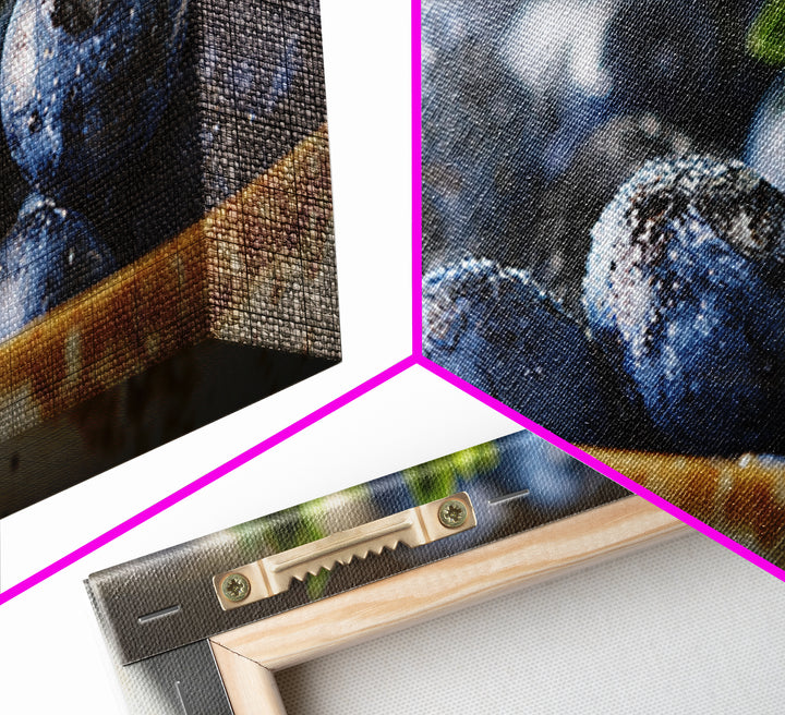 Blueberries in a White Bowl Framed Canvas Print, Kitchen Art, Coffee Art, Kitchen Decor, Fine Art, Kitchen, Fine Art Print, KIT-2x1-87