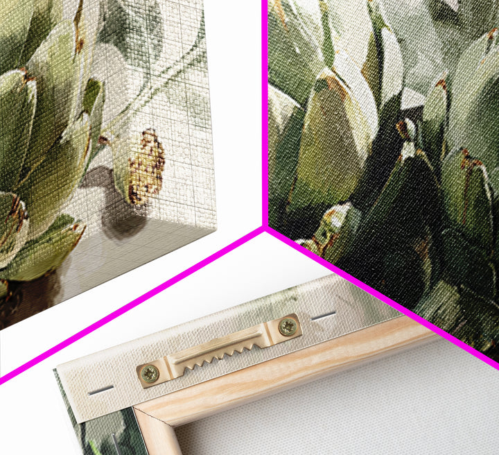Artichoke Closeup in Painterly Green Tones Framed Canvas Print, Kitchen Art, Kitchen Wall Art, Kitchen Decor, Fine Art, Kitchen, KIT-2x1-88