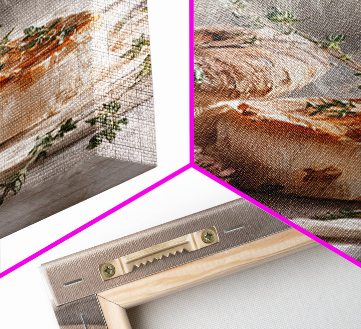 Mushrooms and Thyme Botanical Study Canvas Print, Kitchen Art, Art Print, Kitchen Decor, Fine Art, Kitchen, Art Prints, KIT-2x3-23
