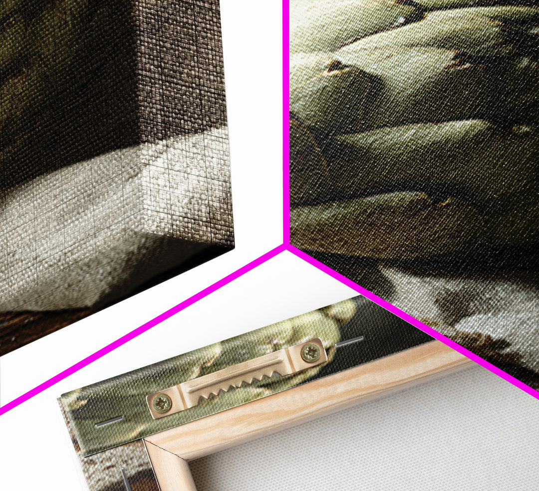 Artichoke Closeup in Painterly Green Tones Framed Canvas Print, Kitchen Art, Statement Artwork, Kitchen Decor, Kitchen, KIT-2x3-4