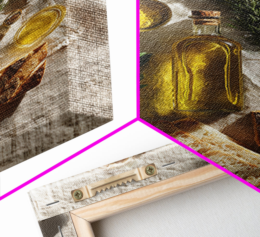 Olive Oil Bottle and Rosemary Branch Canvas Print, Kitchen Art, Printable Wall Art, Kitchen Decor, Fine Art, Kitchen, KIT-2x3-61