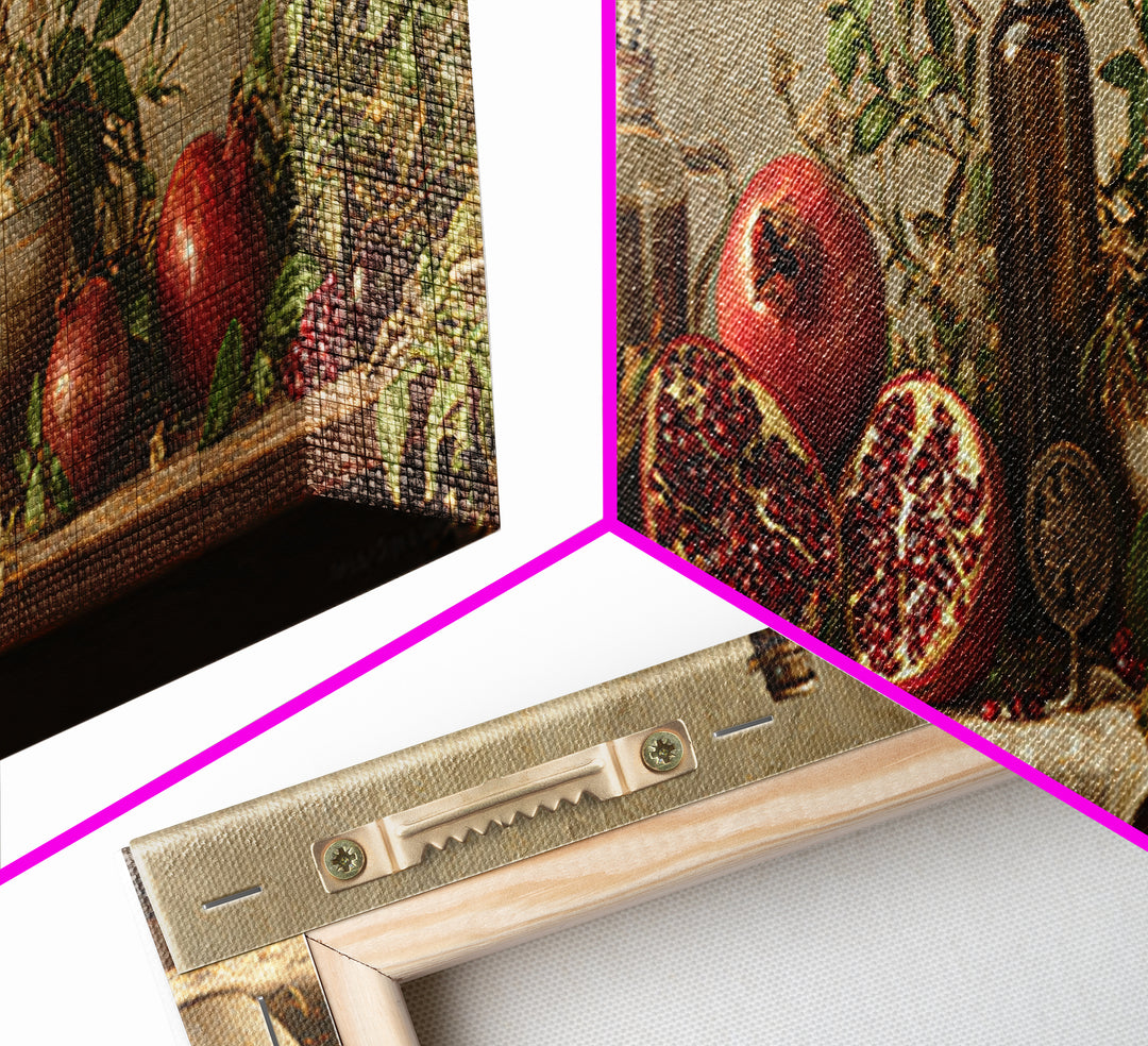 Figs Pomegranates and Linen Composition Canvas Print, Kitchen Art, Kitchen Art Print, Kitchen Decor, Abstract Art, Kitchen, KIT-3x1-14