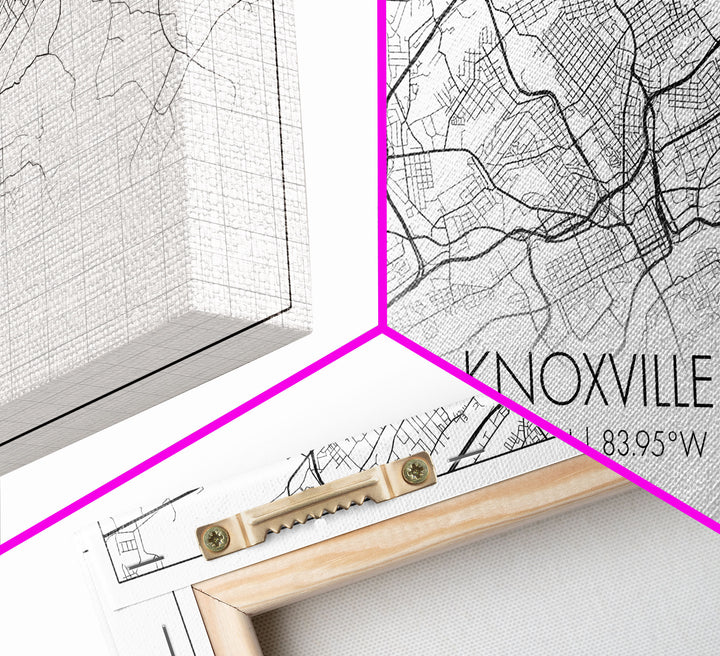 Knoxville City Map, Tennessee Map, Map Art, Modern Art, Wall Art, Canvas Art, Cabin Wall Art, Bon Voyage Gift, Rustic Country Décor, Prints