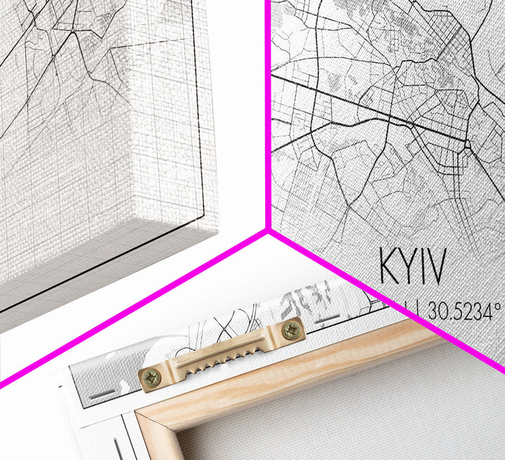 Kyiv City Map, Ukraine Map, Map Art, Modern Art, Wall Art, Canvas Art, Travel Wall Art, European Wall Print, New Home Gift, College Room Art