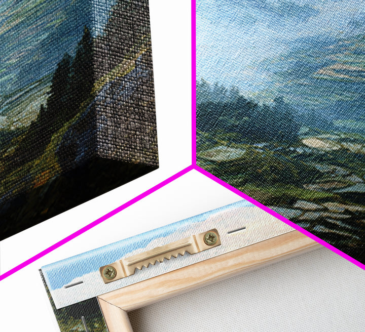Rice Terraces Glowing Canvas Print, Landscape Art, Neutral Decor, Living Room Decor, Oil Painting, Horizon, Home Decor, LAN-1x1-90