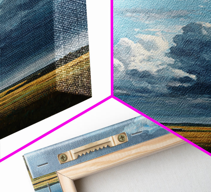 Storm Clouds over an Open Prairie Canvas Print, Landscape Art, Decor, Living Room Decor, Oil Painting, Horizon, LAN-1x1-99