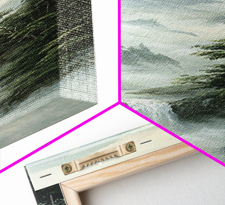 Tropical Jungle Waterfall Canvas Print, Landscape Art, Digital Prints, Living Room Decor, Fine Art, Horizon, Farmhouse Decor, LAN-1x3-28