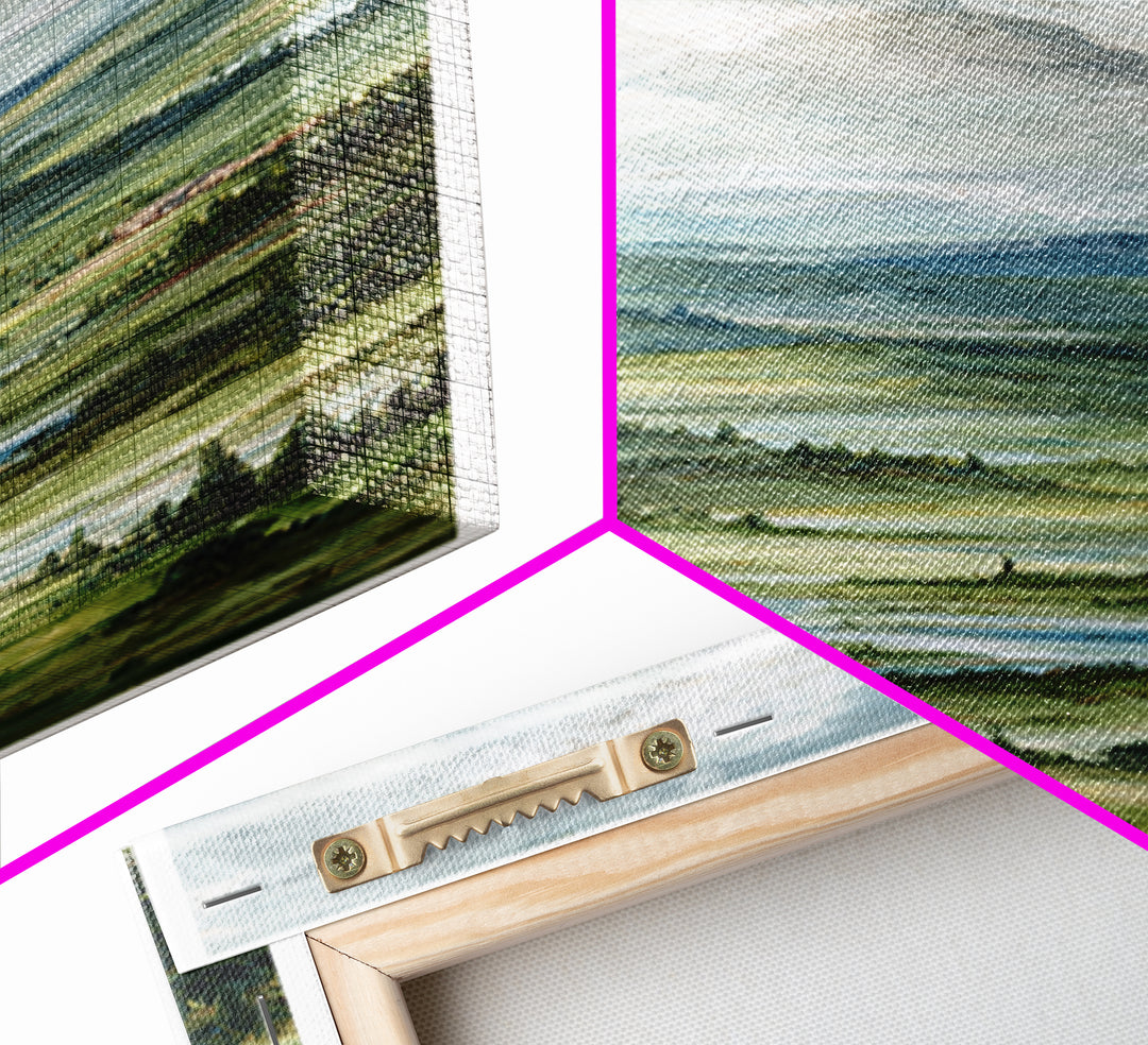 Rolling Green Hills Canvas Print, Landscape Art, Neutral Decor, Living Room Decor, Oil Painting, Horizon, Home Decor, LAN-1x3-42