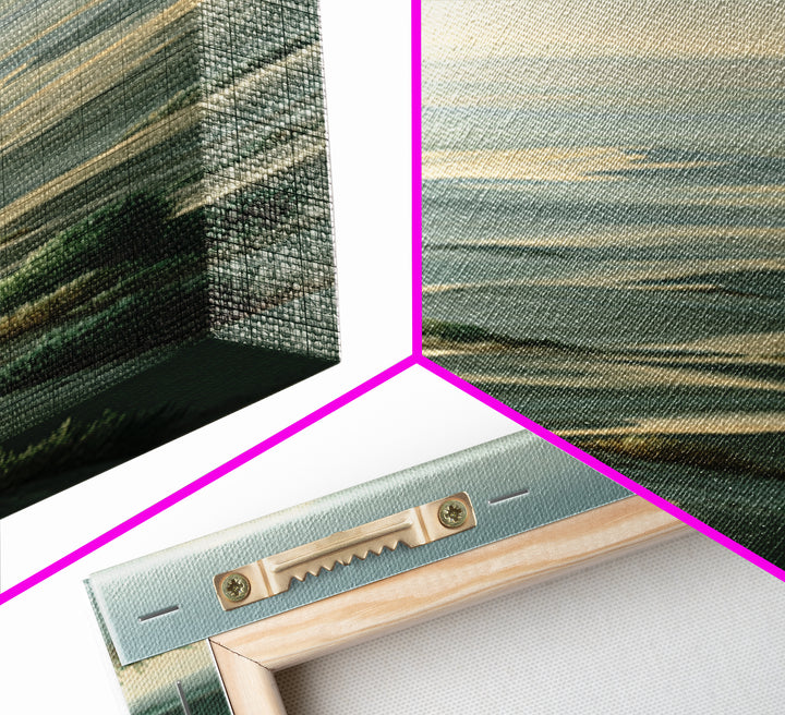 Desert Dunes under Pale Moon Framed Canvas Print, Landscape Art, Boho Wall Art, Living Room Decor, Fine Art, Horizon, LAN-1x3-47
