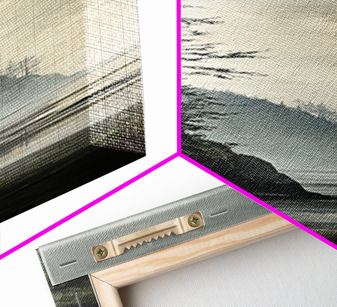 Volcanic Black Beach Framed Canvas Print, Landscape Art, Fine Art Print, Living Room Decor, Fine Art, Horizon, Digital Prints, LAN-1x3-50