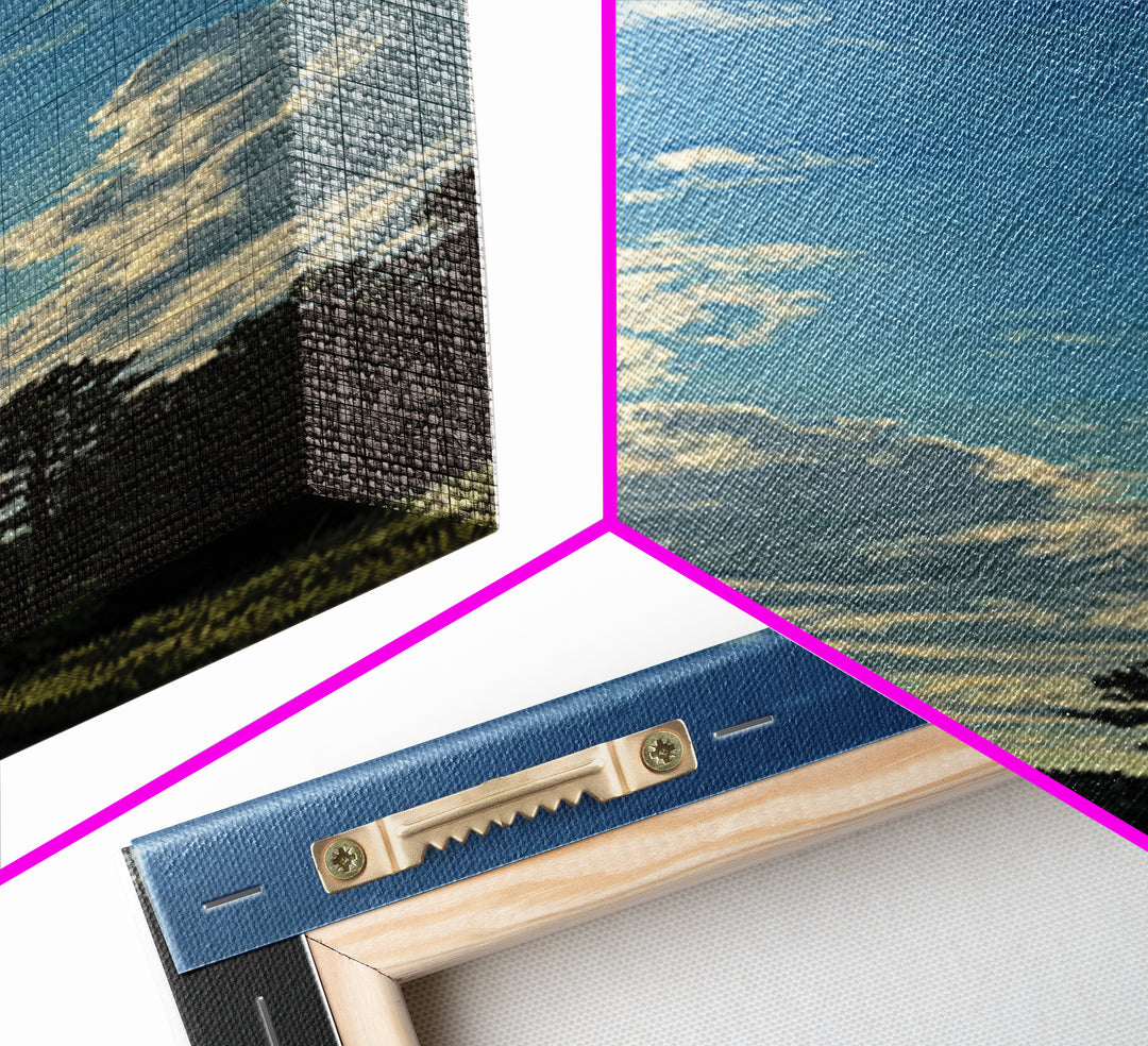 Old Country Road Framed Canvas Print, Landscape Art, Contemporary Art, Living Room Decor, Fine Art, Horizon, Original Art, LAN-1x3-8