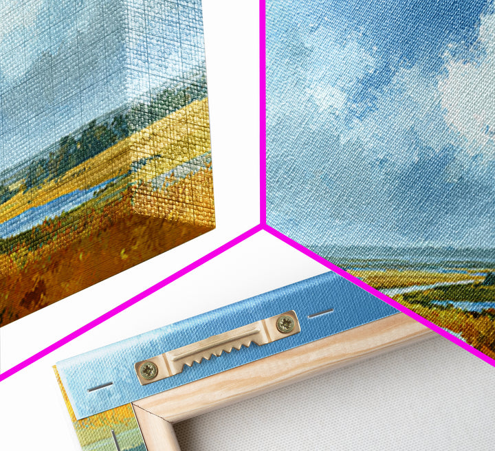 Old Country Road Framed Canvas Print, Landscape Art, Fine Art Print, Living Room Decor, Fine Art, Horizon, Digital Prints, LAN-2x1-16