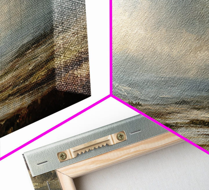 Rocky Scottish Highland Framed Canvas Print, Landscape Art, Art Prints, Living Room Decor, Fine Art, Horizon, Abstract Wall Art, LAN-2x1-37