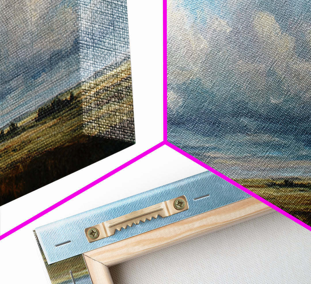 Storm Clouds over an Open Prairie Canvas Print, Landscape Art, Digital Print, Living Room Decor, Horizon, Living Room Wall Art, LAN-2x1-47
