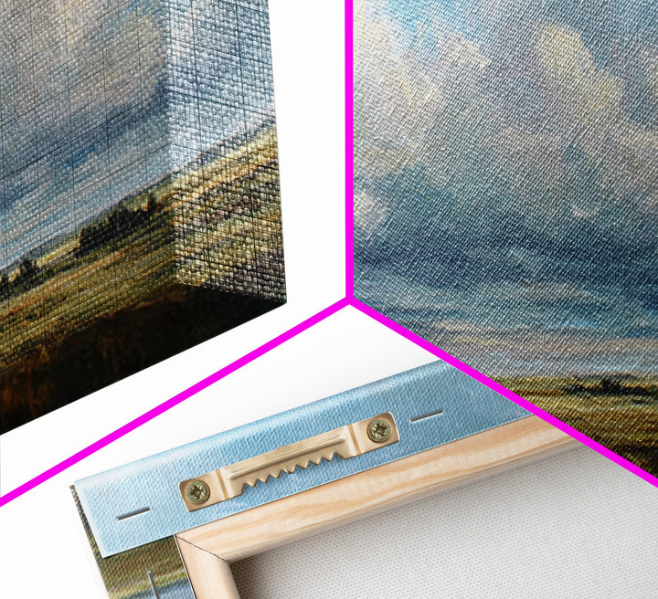 Storm Clouds over an Open Prairie Canvas Print, Landscape Art, Digital Print, Living Room Decor, Horizon, Living Room Wall Art, LAN-2x1-47