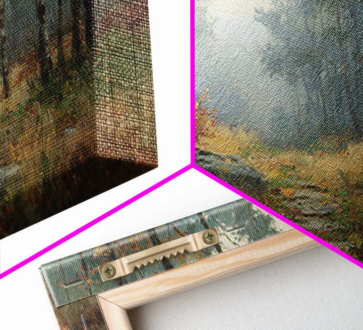 Autumn Forest Path Canvas Print, Landscape Art, Digital Print, Living Room Decor, Fine Art, Horizon, Living Room Wall Art, LAN-2x1-53