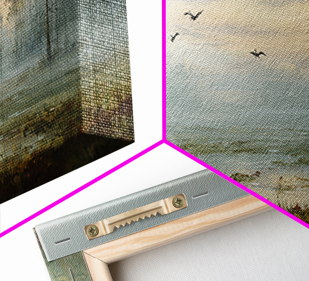 Misty Cypress Swamp Framed Canvas Print, Landscape Art, Digital Art, Living Room Decor, Fine Art, Horizon, Boho Wall Art, LAN-2x1-90