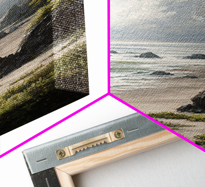 Volcanic Black Beach Framed Canvas Print, Landscape Art, Wall Decor, Living Room Decor, Fine Art, Horizon, Digital Print, LAN-2x3-22