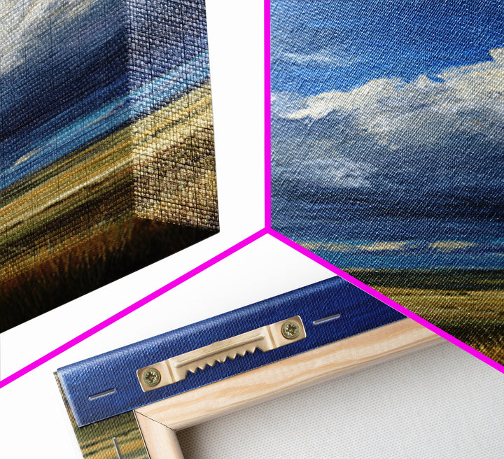 Storm Clouds over an Open Prairie Framed Canvas Print, Landscape Art, Digital Print, Living Room Decor, Fine Art, Horizon, LAN-2x3-59