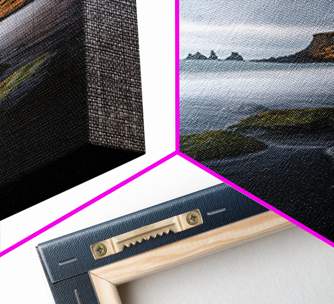 Volcanic Black Beach Canvas Print, Landscape Art, Living Room Decor, Oil Painting, Horizon, Horizontal Wall Art, LAN-2x3-70