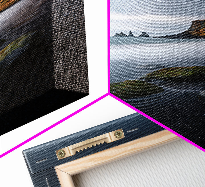 Volcanic Black Beach Canvas Print, Landscape Art, Living Room Decor, Oil Painting, Horizon, Horizontal Wall Art, LAN-2x3-70
