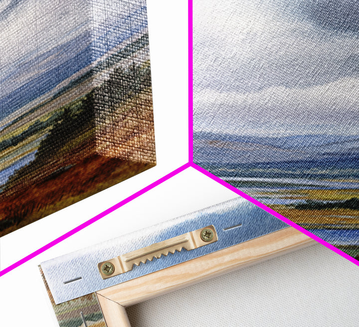 Rocky Scottish Highland Framed Canvas Print, Landscape Art, Boho Wall Art, Living Room Decor, Fine Art, Horizon, Neutral Decor, LAN-2x3-73