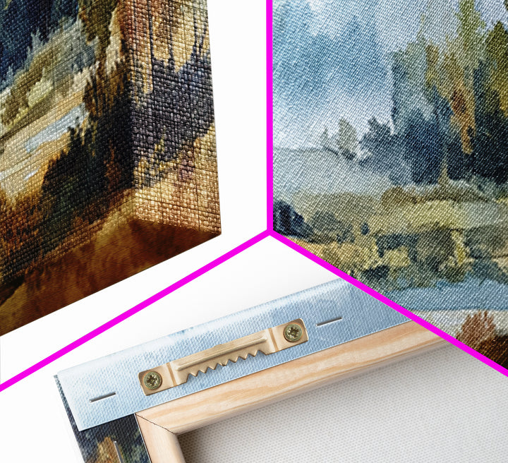 Waterfall Hidden in Dense Forest Canvas Print, Landscape Art, Wall Art Print, Living Room Decor, Fine Art, Horizon, Boho Decor, LAN-3x1-4