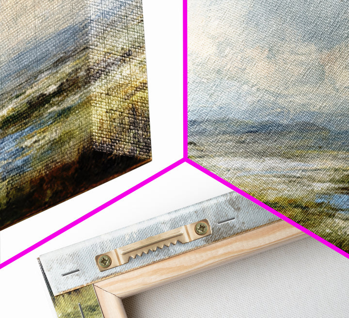 Storm Clouds over an Open Prairie Framed Canvas Print, Landscape Art, Original Art, Living Room Decor, Fine Art, Horizon, LAN-3x1-67