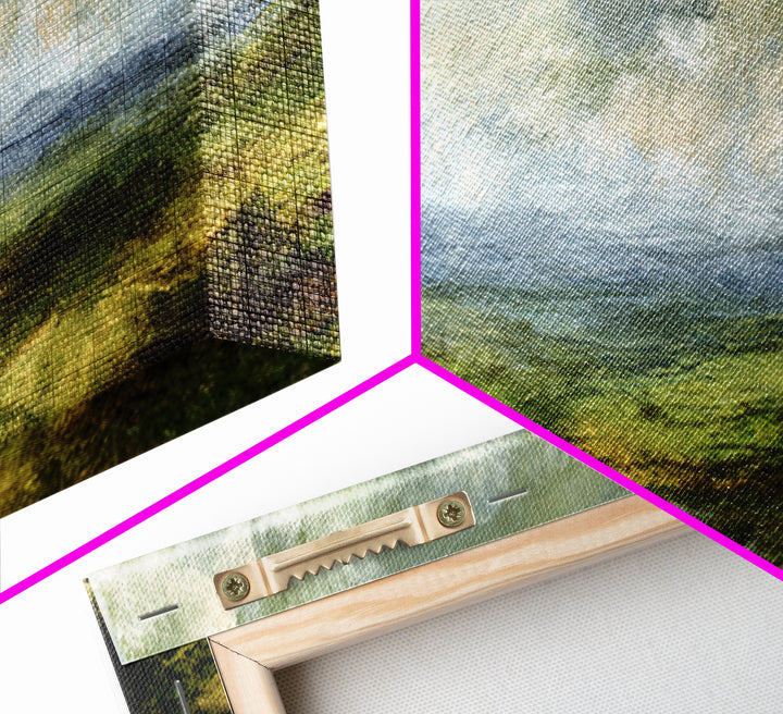 Rolling Green Hills Canvas Print, Landscape Art, Wall Art, Living Room Decor, Fine Art, Horizon, Framed Wall Art, Abstract Art, LAN-3x1-70
