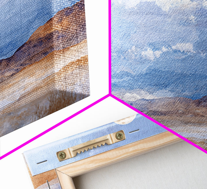 Desert Dunes under Pale Moon Framed Canvas Print, Landscape Art, Contemporary Art, Living Room Decor, Fine Art, Horizon, LAN-3x2-39
