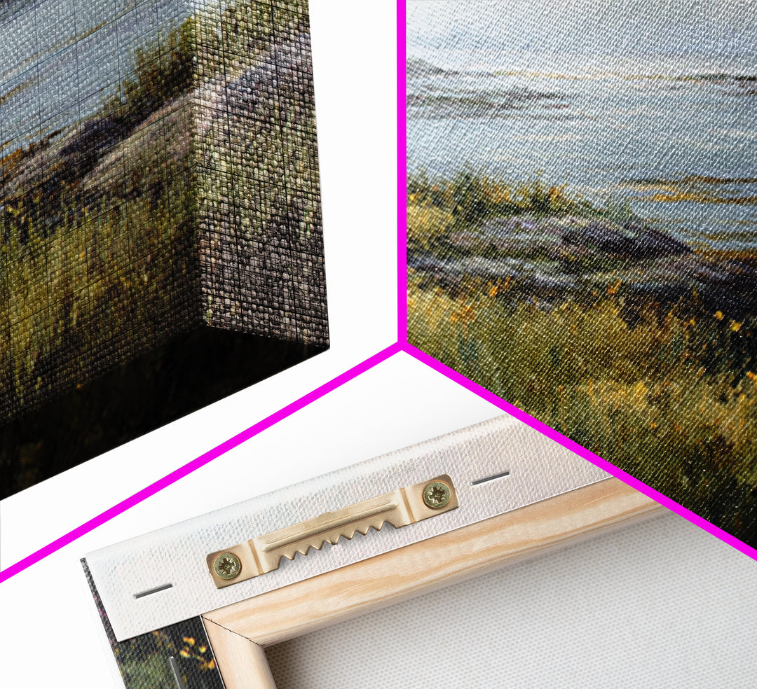 Sunlit Meadow with Wildflowers Framed Canvas Print, Landscape Art, Modern Art, Living Room Decor, Fine Art, Horizon, LAN-3x2-41