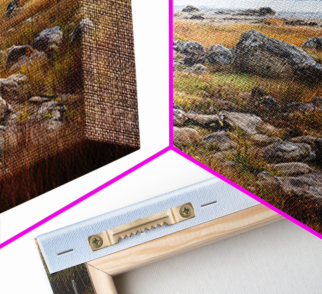 Rocky Scottish Highland Framed Canvas Print, Landscape Art, Gallery Decor, Living Room Decor, Fine Art, Horizon, Wall Art, LAN-3x2-45