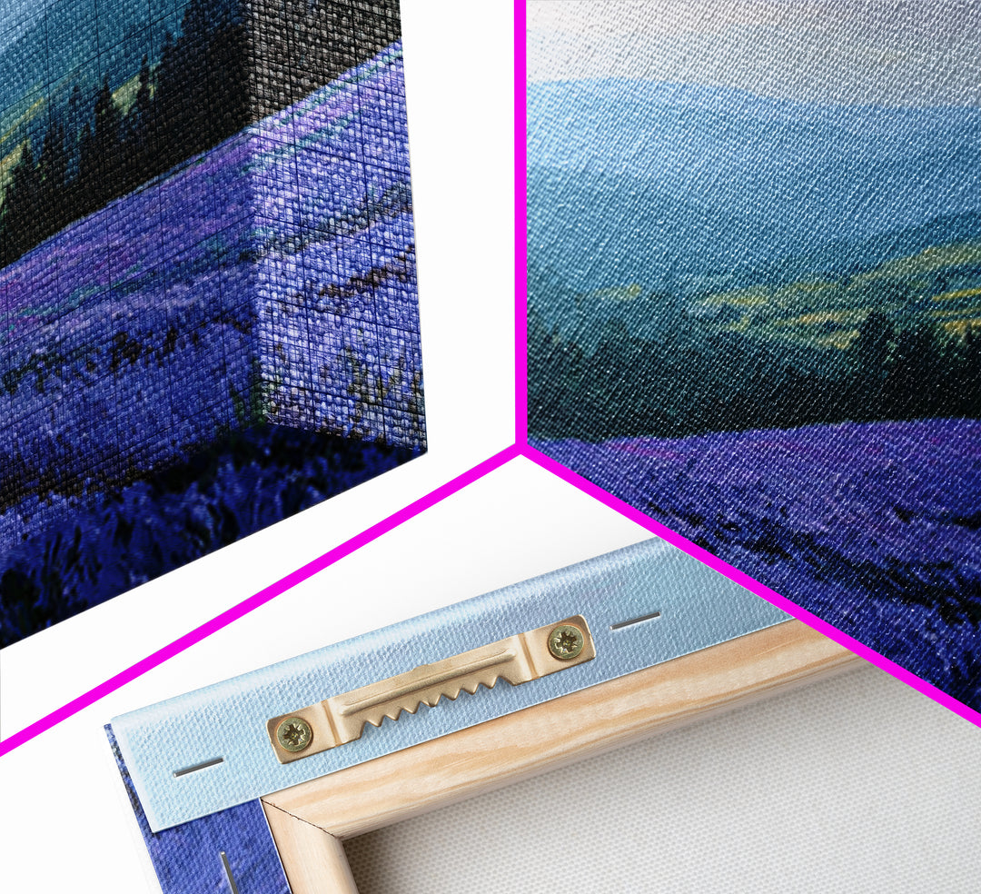 Lavender Field Leading to Distant Hills Canvas Print, Landscape Art, Abstract Wall Art, Living Room Decor, Fine Art, Horizon, LAN-3x2-62