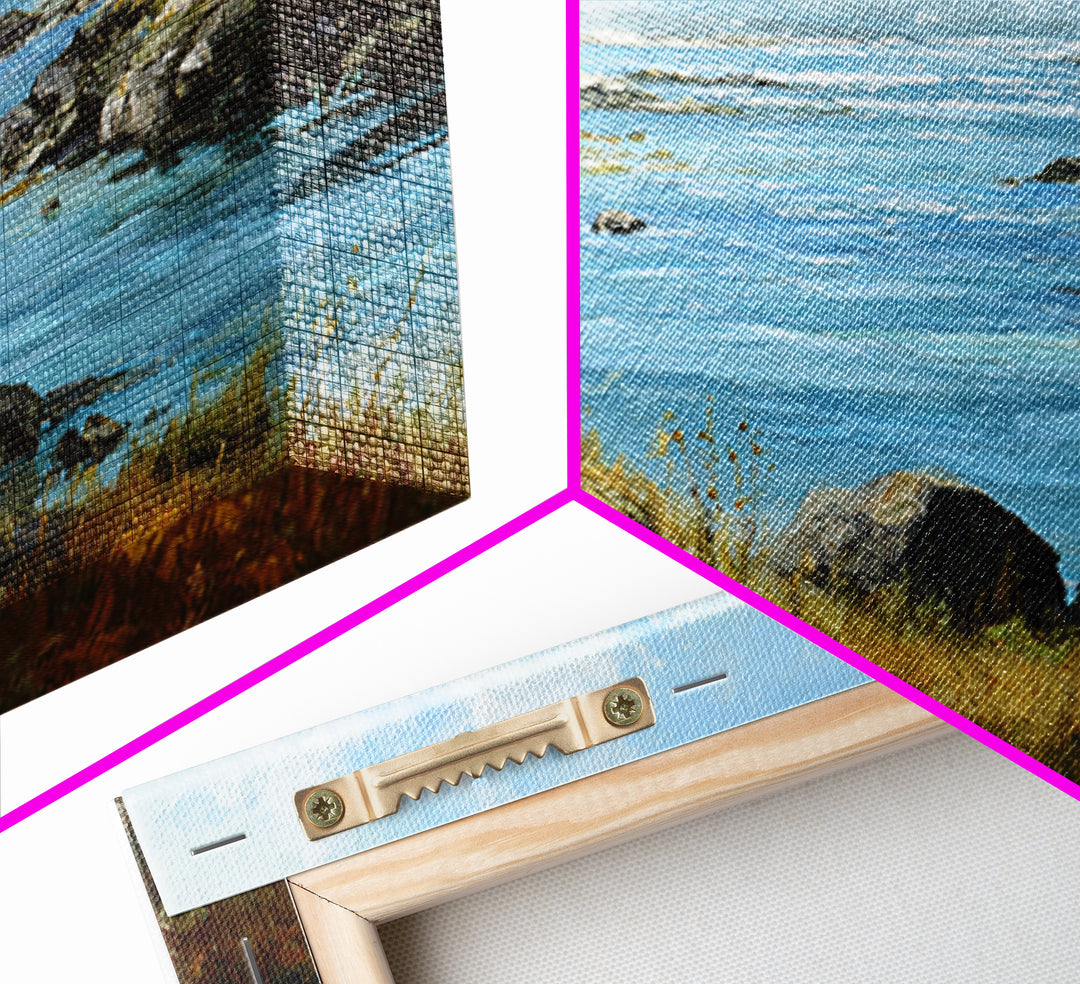 Fjord Landscape with Icy Blue Water Canvas Print, Landscape Art, Original Painting, Living Room Decor, Fine Art, Horizon, LAN-3x2-67