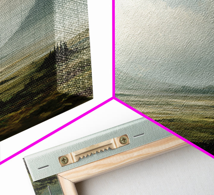 Rocky Scottish Highland Framed Canvas Print, Landscape Art, Gallery Decor, Living Room Decor, Fine Art, Horizon, Wall Art, LAN-3x2-69