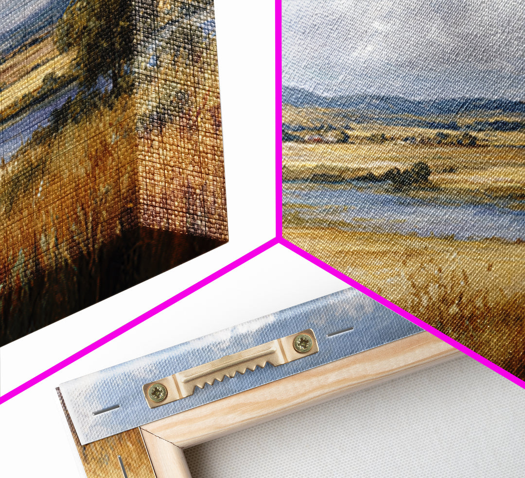 Golden Wheat Field Beneath Huge Clouds Canvas Print, Landscape Art, Luxury Decor, Living Room Decor, Fine Art, Horizon, LAN-3x2-76
