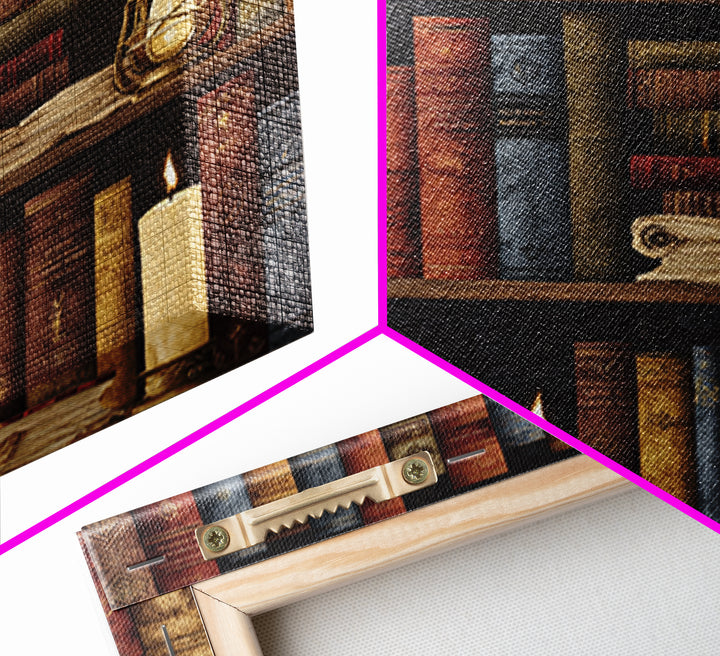 Library Shelf Pattern Canvas Print, Library Art, Gallery Decor, Library Decor, Fine Art, Archive, Wall Art, Home Decor, LIB-1x1-59