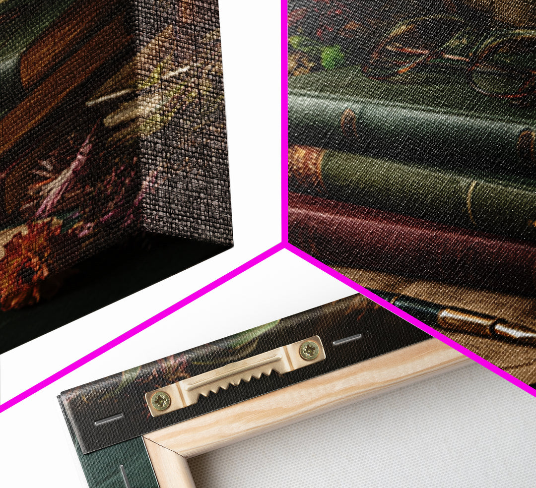 Fountain Pen and Parchment Canvas Print, Library Art, Bookish Decor, Library Decor, Archive, Modern Decor, Fine Art Print, LIB-1x1-60