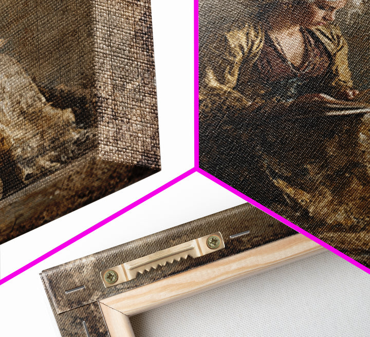 Renaissance Reading Figure Framed Canvas Print, Library Art, Gothic Wall Decor, Library Decor, Fine Art, Archive, LIB-1x1-71