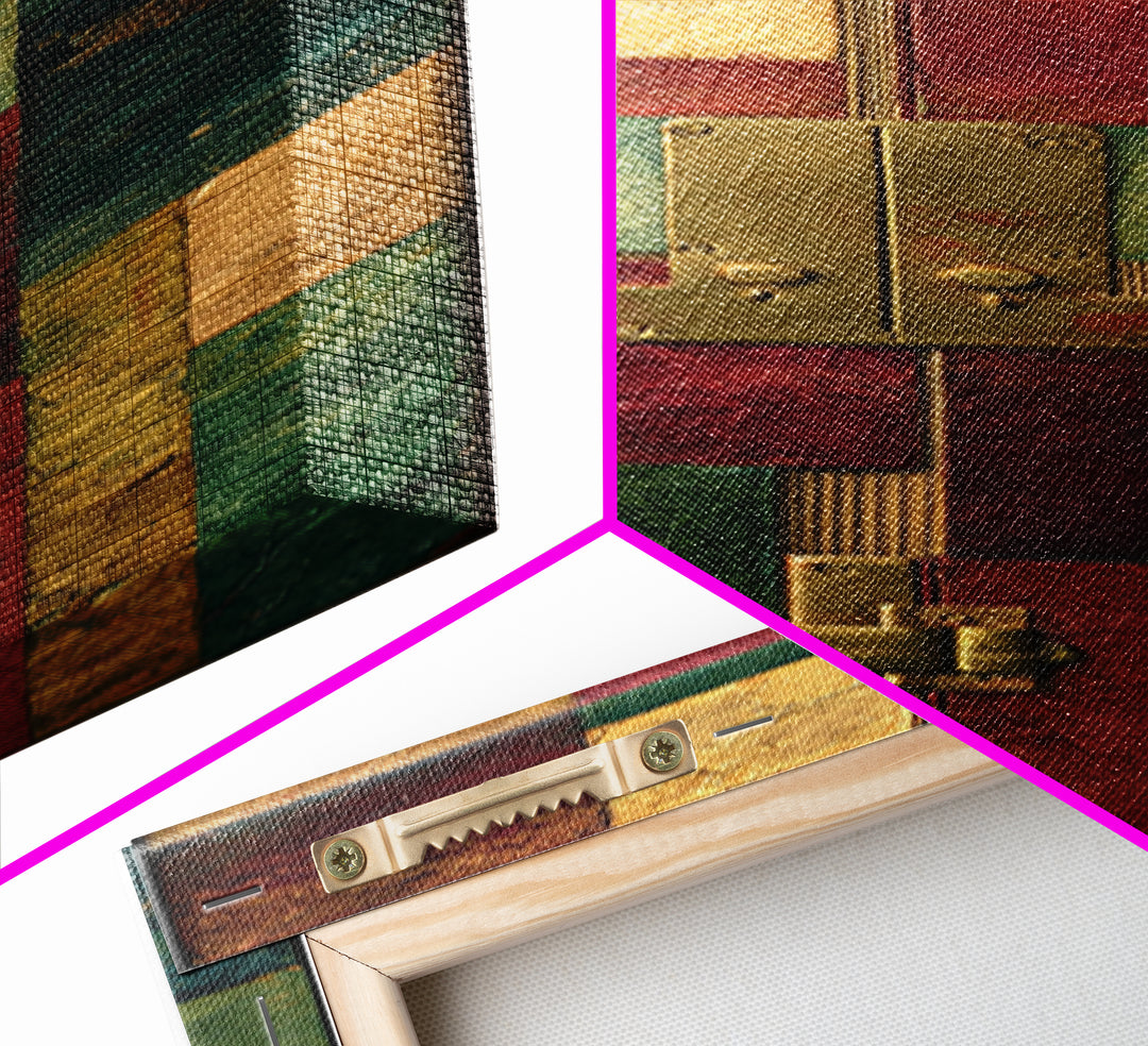 Ancient Book with Brass Clasps Canvas Print, Library Art, Watercolor Painting, Library Decor, Fine Art, Archive, Black Cat Art, LIB-1x3-73
