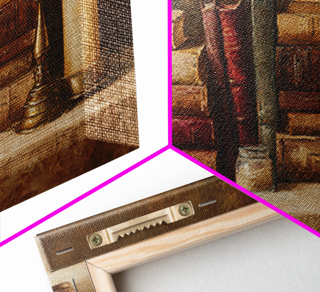 Renaissance Reading Figure Framed Canvas Print, Library Art, Printable Art, Library Decor, Fine Art, Archive, Bookish Decor, LIB-2x1-43