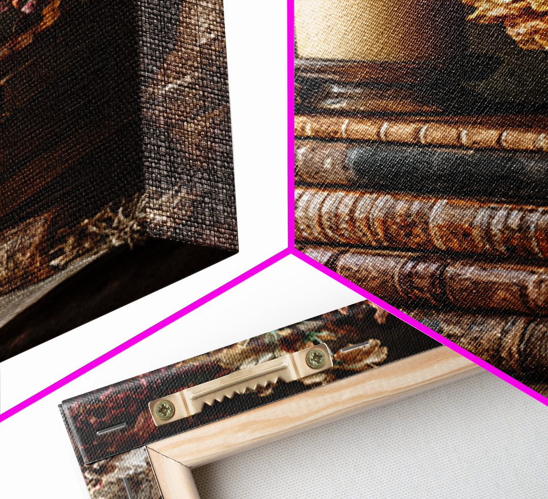 Old Books Stacked Canvas Print, Library Art, Book Art, Library Decor, Fine Art, Archive, Fine Art Print, Statement Artwork, LIB-2x3-57