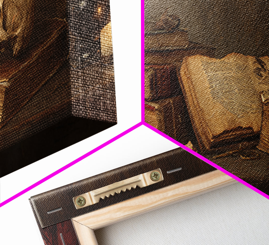Dark Academia Skull Book and Quill Still Framed Canvas Print, Library Art, Gallery Decor, Library Decor, Fine Art, Archive, LIB-3x1-69