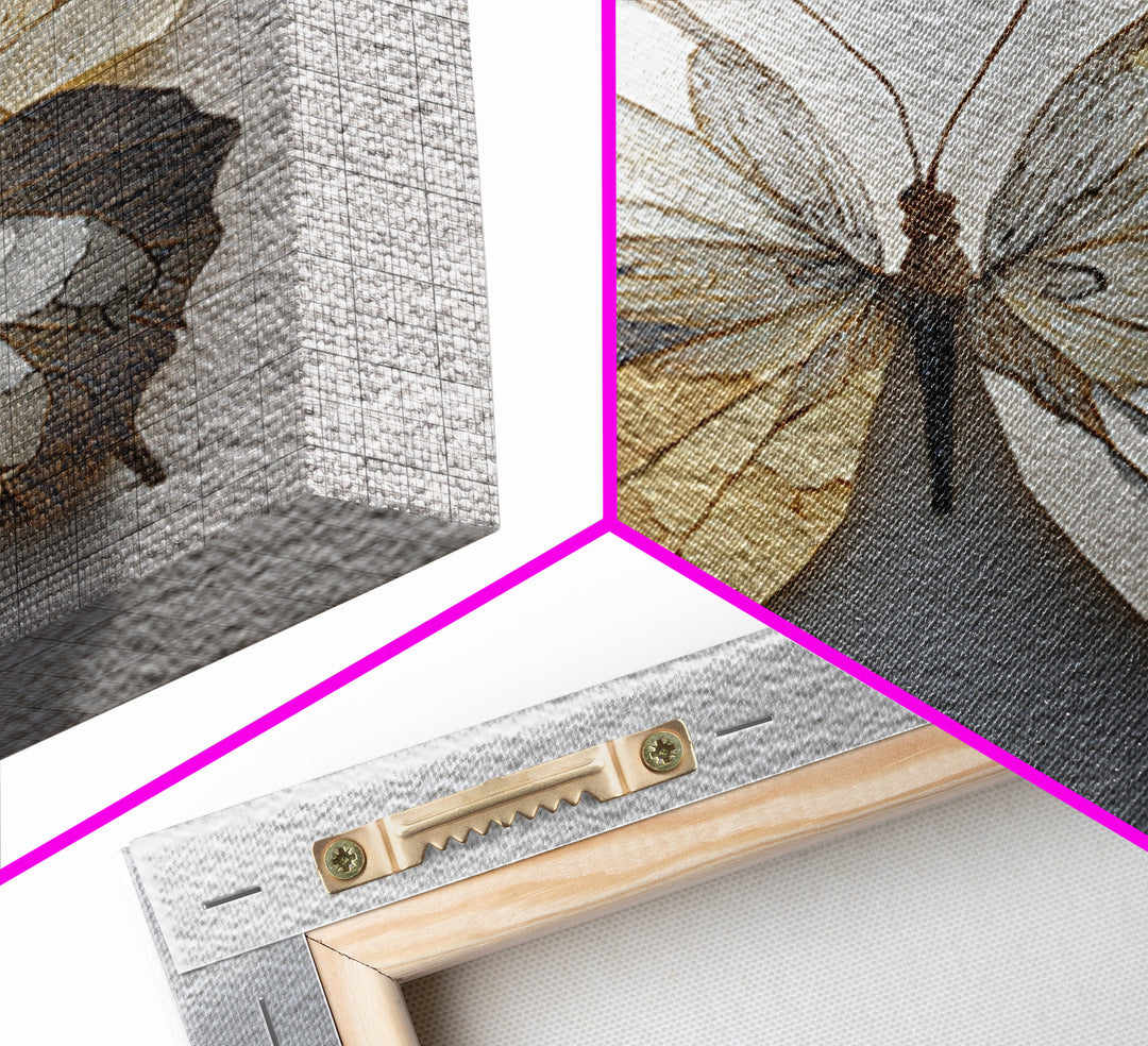 Line Art Butterfly Canvas Print, Line Art, Gallery Wall Set, Living Room Decor, Fine Art, Line, Textured Painting, LIN-1x1-22