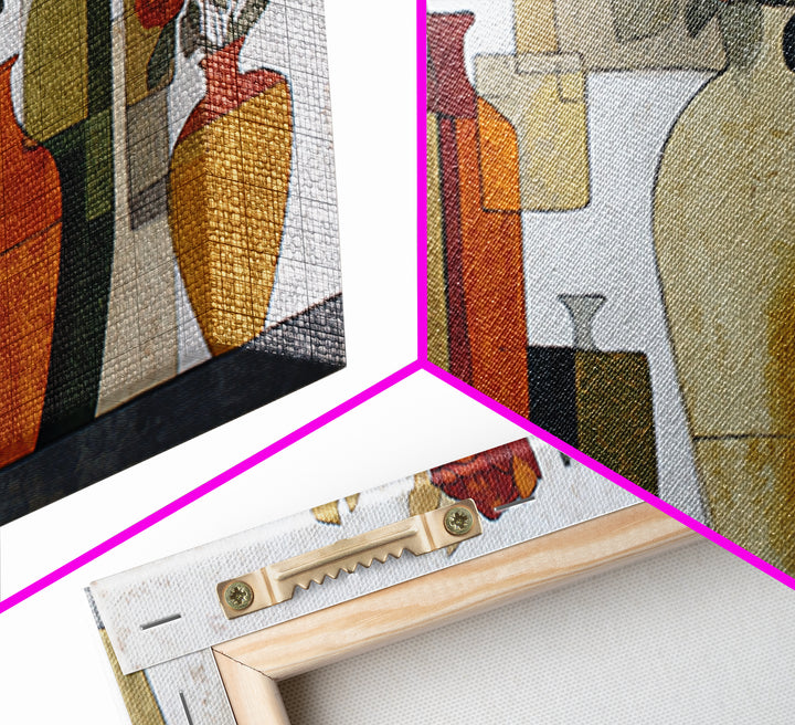 Abstract Vase and Flowers Framed Canvas Print, Line Art, Printable Wall Art, Living Room Decor, Fine Art, Line, Modern Art, LIN-2x1-56
