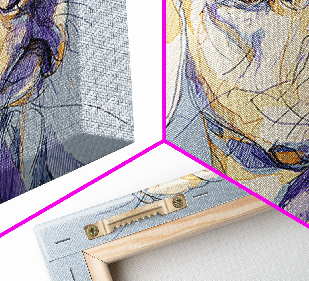 Continuous Line Dog Portrait Canvas Print, Line Art, Neutral Decor, Living Room Decor, Oil Painting, Line, Wall Decor, LIN-3x2-17