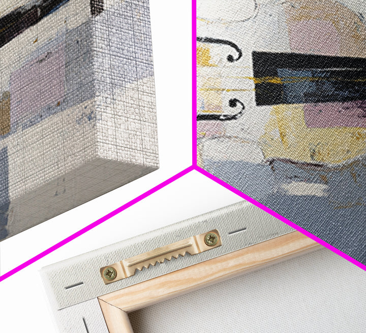 Face and Flower Blended into One Contour Framed Canvas Print, Line Art, Printable Wall Art, Living Room Decor, Fine Art, Line, LIN-3x2-60