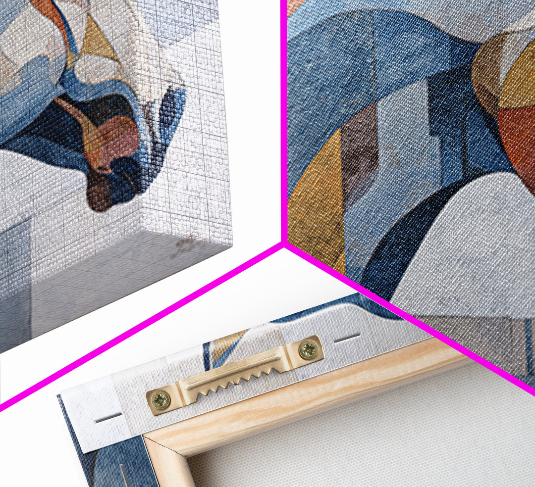 Abstract Horse Formed from Graceful Contour Framed Canvas Print, Line Art, Boho Wall Art, Living Room Decor, Abstract Art, Line, LIN-3x2-80