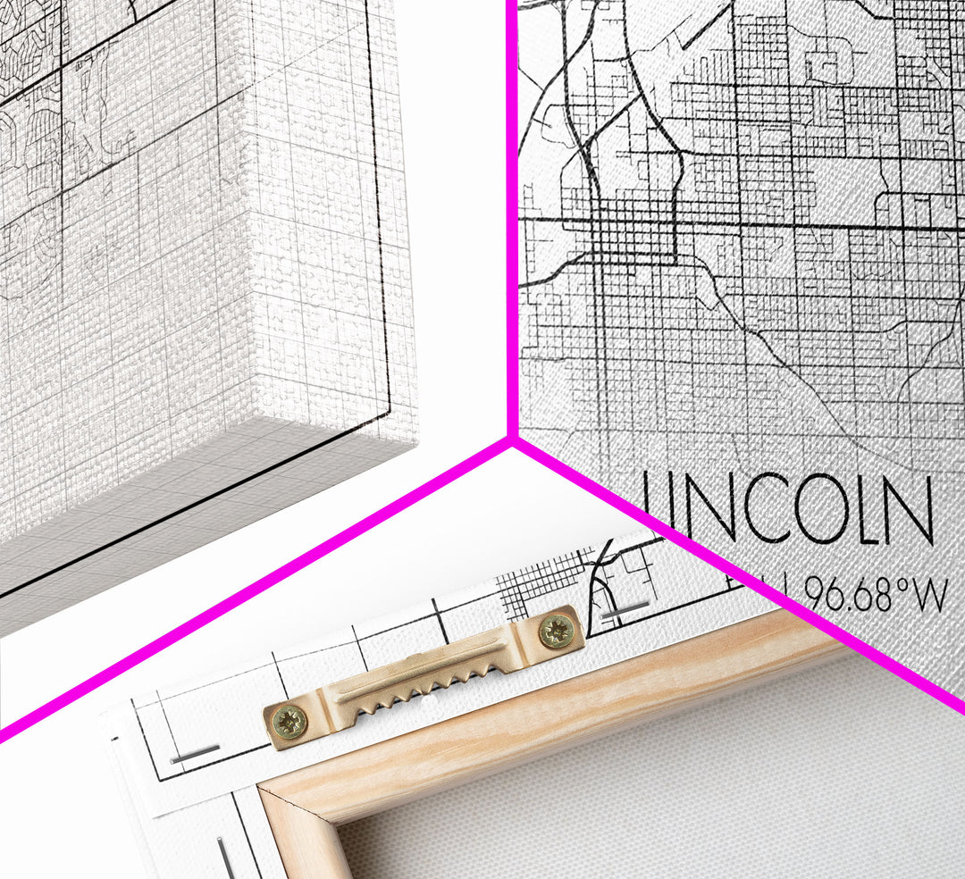 Lincoln City Map, Nebraska Map, Map Art, Modern Art, Wall Art, Canvas Art, Dorm Room Wall Art, Bar Wall Art, Gift For Mom, Teen Wall Art