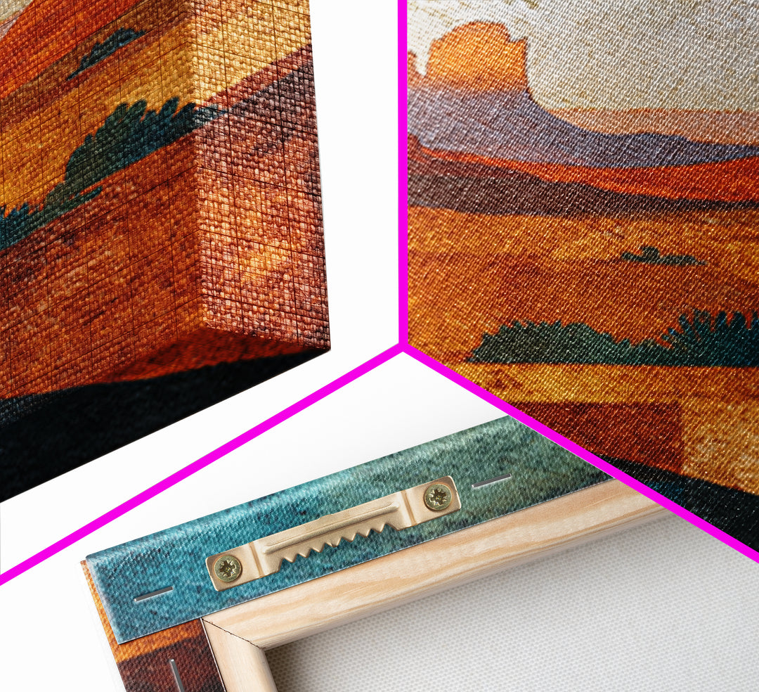 Earthy Desert Landscape Framed Canvas Print, Living Room Art, Wall Decor, Living Room Decor, Oil Painting, Living, Abstract Art, LIR-1x1-12